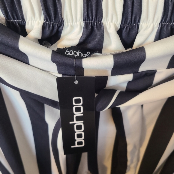 Boohoo Striped Culotte Dress Pants Black and White Plus Size 20 - Picture 4 of 9